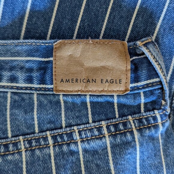 American Eagle Stripped Cropped Jeans, 6 - Picture 5 of 8